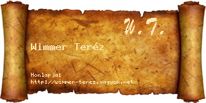 Wimmer Teréz névjegykártya